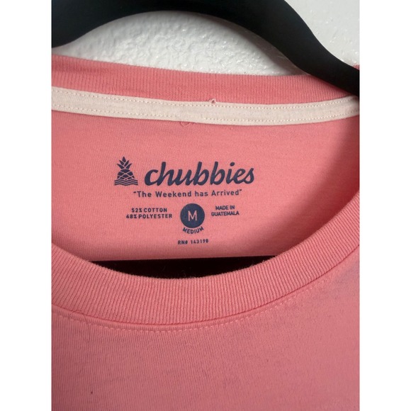 Chubbies Mens Pink Sky's Out Thighs Out Graphic Pocket T-Shirt Medium RN143198 - Picture 4 of 6